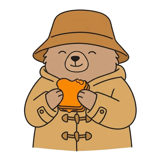 Paddington, drawn as a line-art portrait