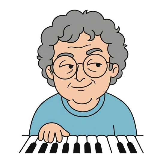 Randy Newman, drawn as a line-art portrait
