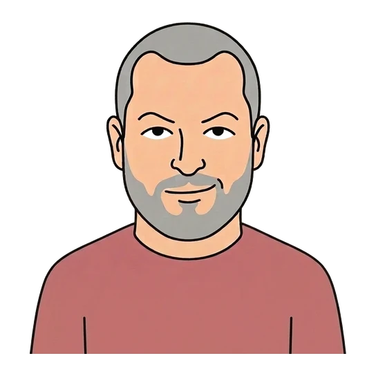 Lars von Trier, drawn as a line-art portrait